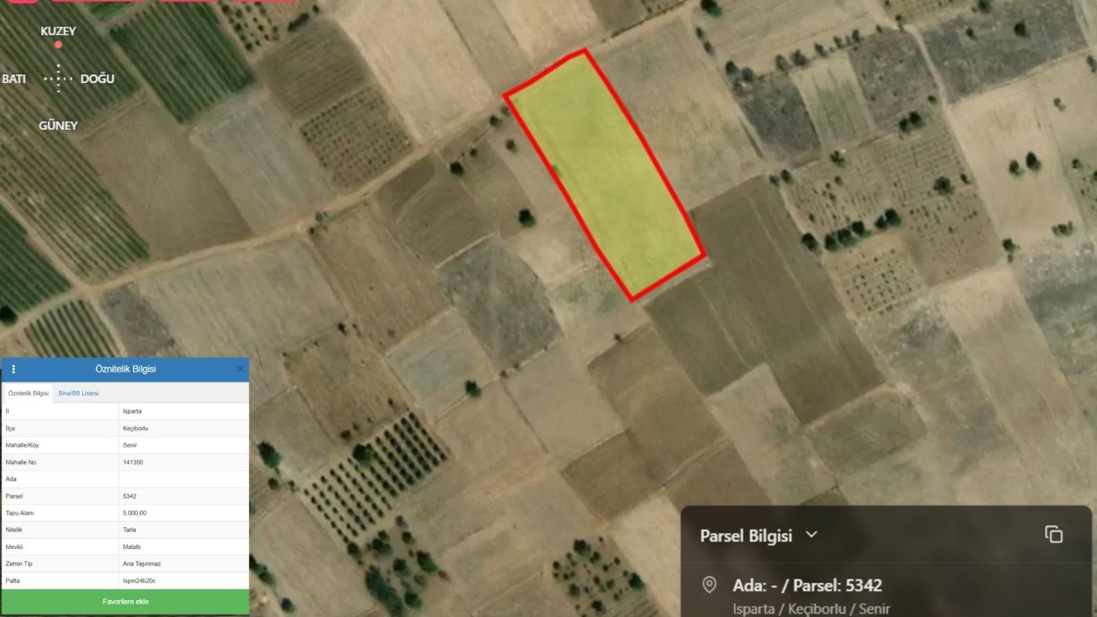 ısparta keçiborlu senirde satılık kupon tarla