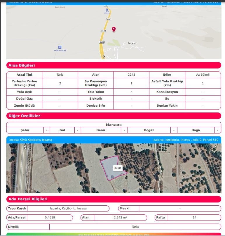 ısparta keçiborlu aşağı mahallesinde satılık tarlalar - 6