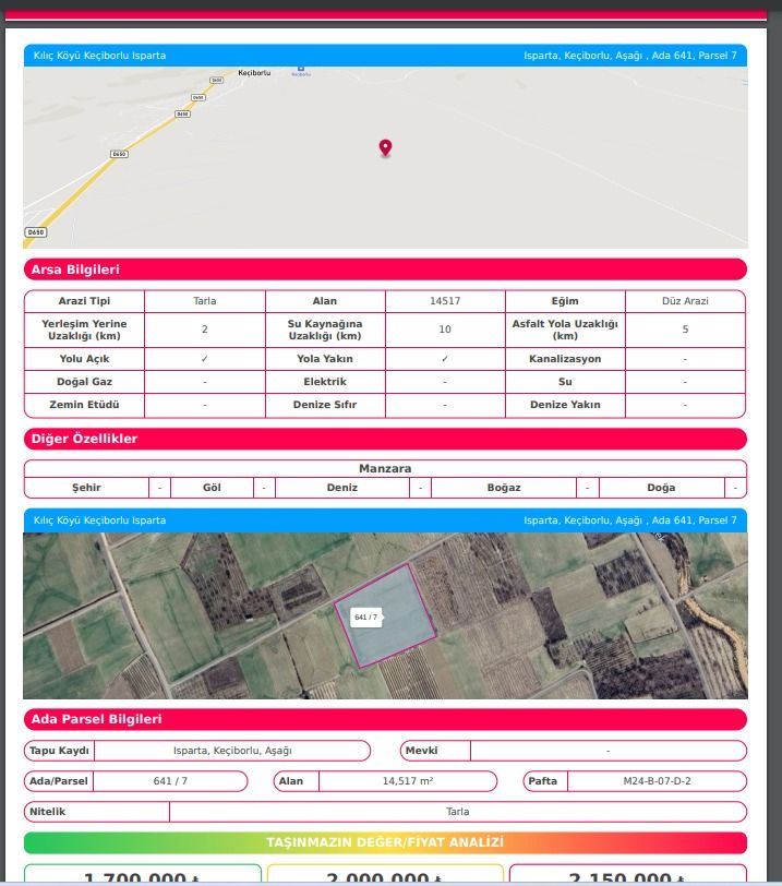 ısparta keçiborlu aşağı mahallesinde satılık tarlalar - 3