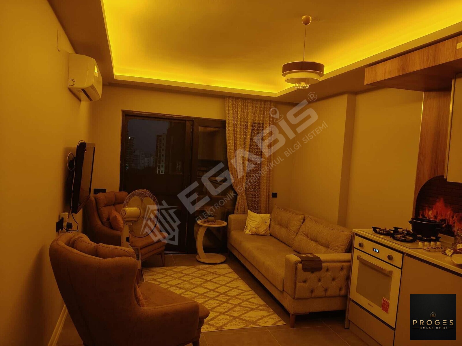 PROGESTEN PLAJA 300mt FULL EŞYALI VE DENİZ MANZARALI SATILIK 2+1