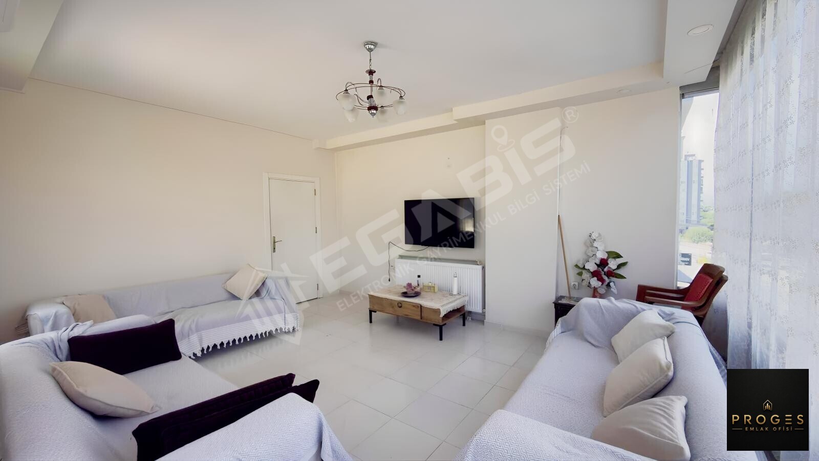 PROGES'TEN GENİŞ TERASLI DOĞALGAZLI 3+1 EŞYALI KİRALIK DAİRE
