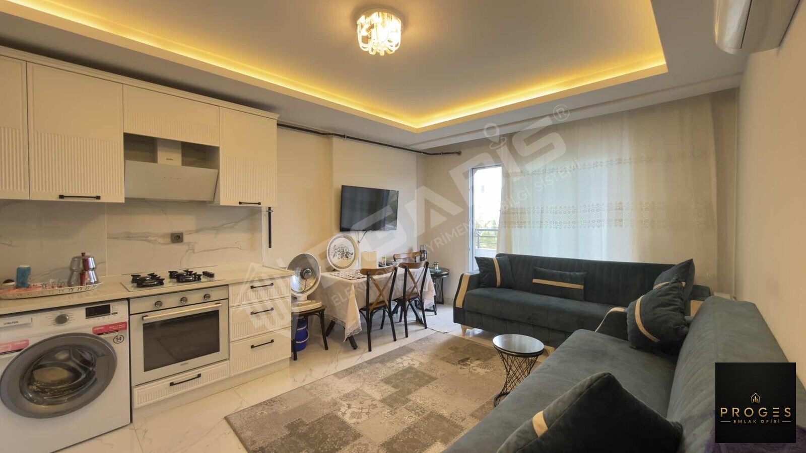 PROGES'TEN KOCAHASANLI'DA HAVUZLU KAT MÜLKİYETLİ EŞYALI 1+1 - 5