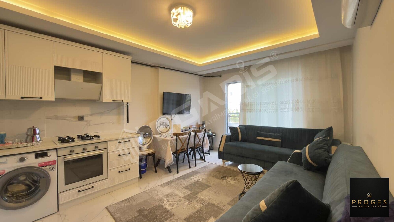 PROGES'TEN KOCAHASANLI'DA HAVUZLU KAT MÜLKİYETLİ EŞYALI 1+1 - 6