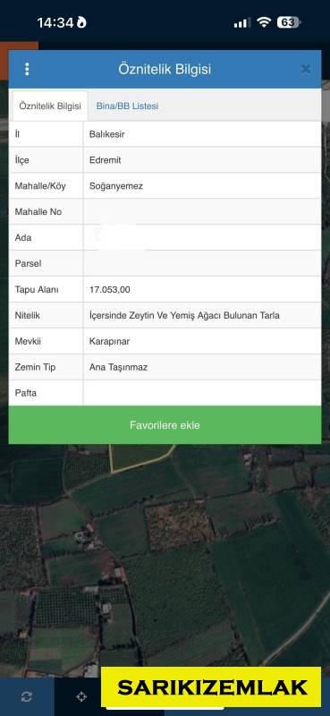 Edremit Soğanyemez Mah`daTarla.