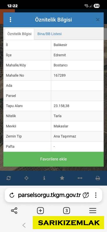 Edremit Bostancı Mah`daTarla. - 2